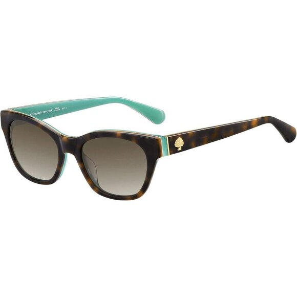 Womens Cat Eye Sunglasses Plastic Havana Blue Brown Gradient Stylish Flattering